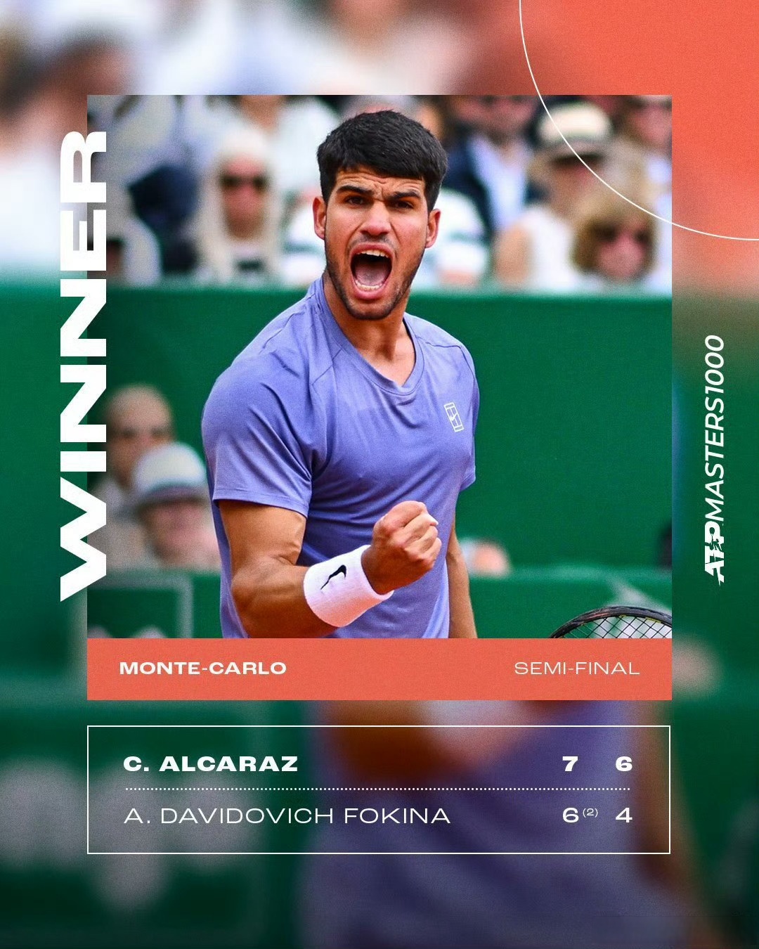 关于蒙特卡洛大师赛鏖战ATP总决赛，纳达尔刷新纪录的信息